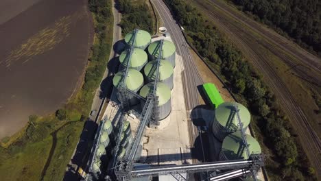 aerial view of agricultural land and grain silo 09