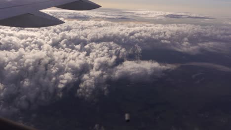 View-of-Fluffy-Clouds-from-an-Airplane-Window