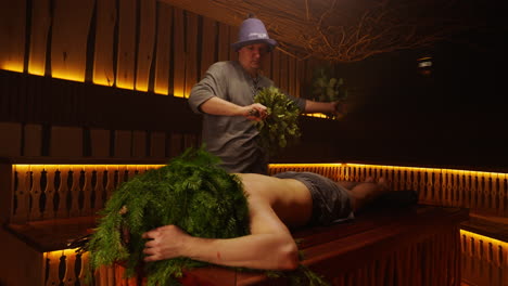 traditional russian sauna session
