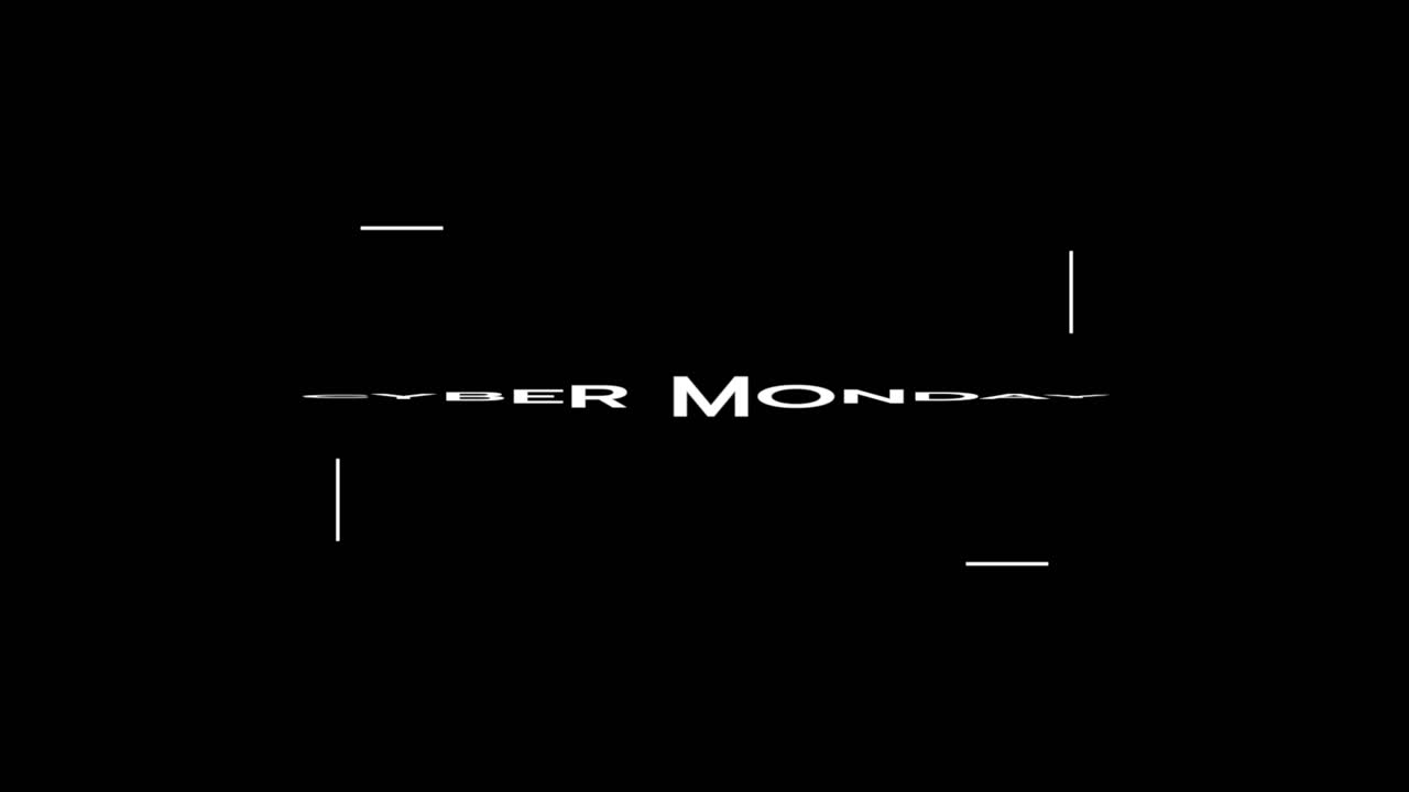 Testo Moderno Cyber Monday in cornice su sfumatura nera
