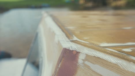 fiberglass woven edge over boat wheelhouse roof