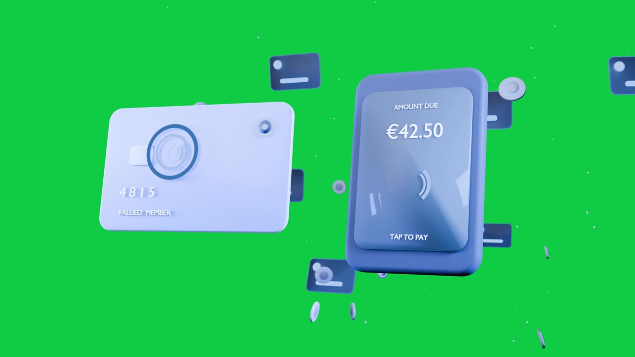 Tiles scattering, card flipping and terminal showing €42