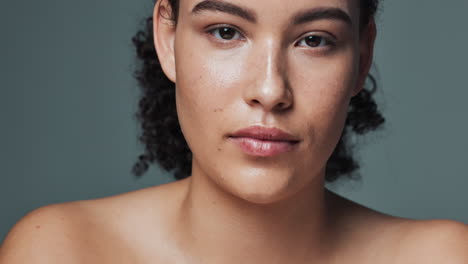 a close-up portrait of a beautiful young woman