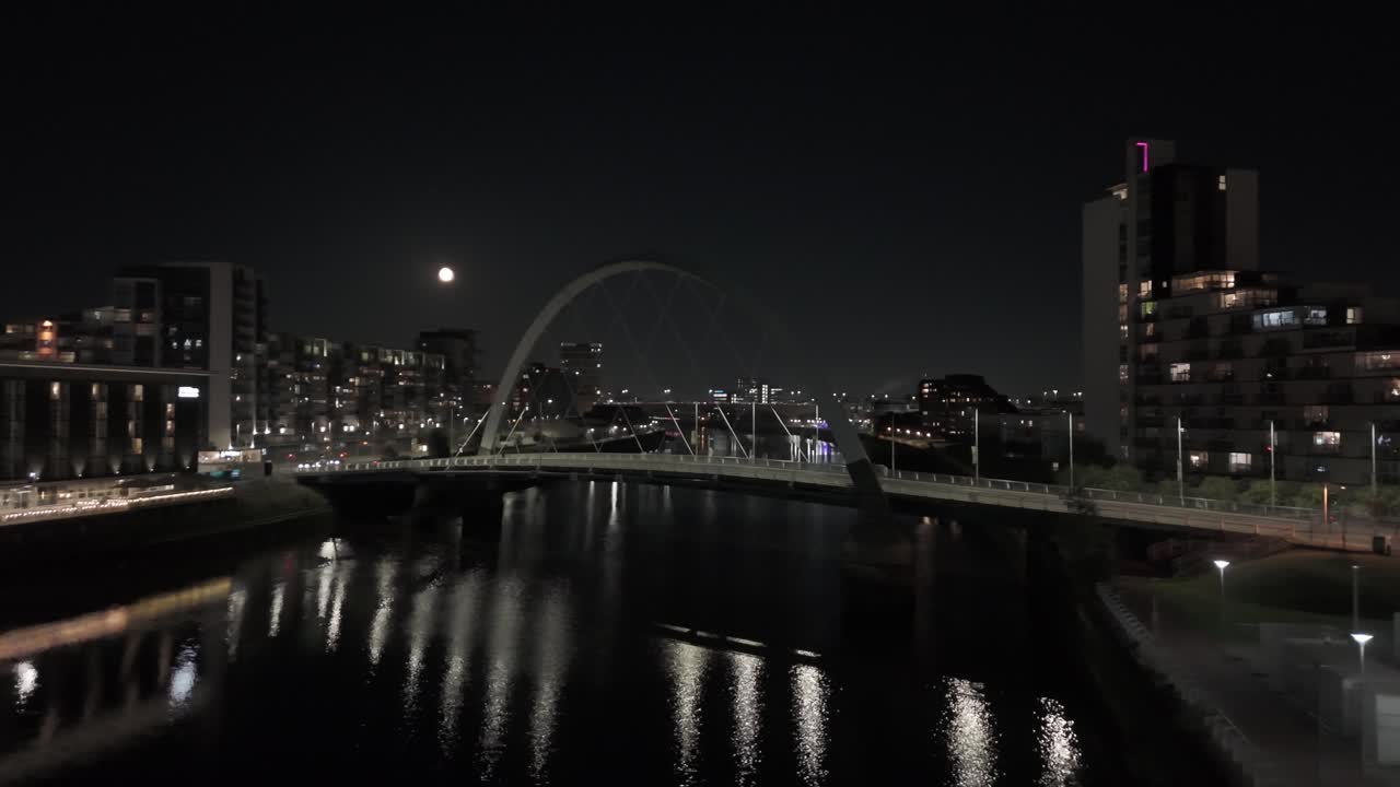 Reflections ripple, bold and bright, painting patterns through the night