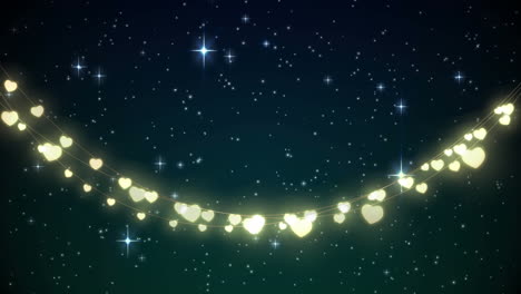 animation of glowing strings of fairy lights and glittering stars