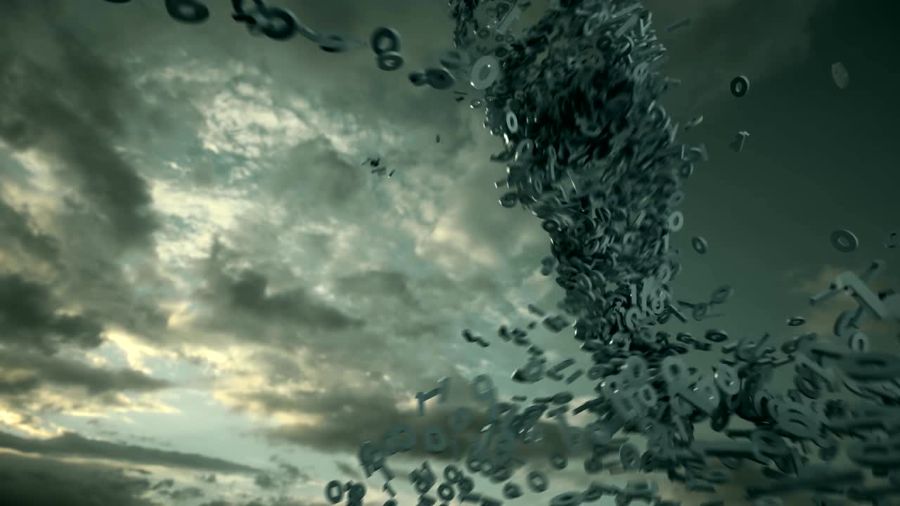 animación abstracta de una tormenta binaria