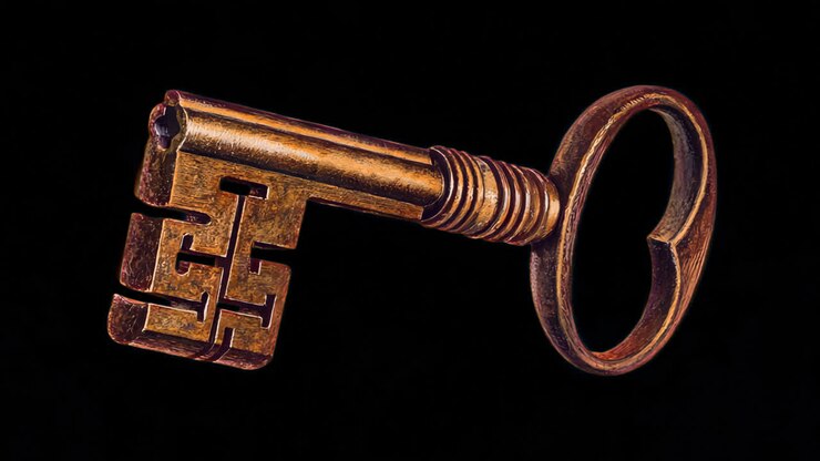 Vintage key animation isolated asset, transparent 4K video, alpha channel, ProRes 4444