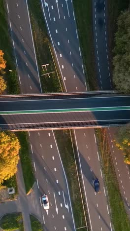 aerial view of highway intersection overpass