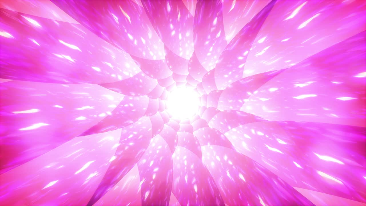 아름다운 명상 핑크 추상 로터스 꽃 스타일화. 요정 나선형 꽃 터널 루프 배경