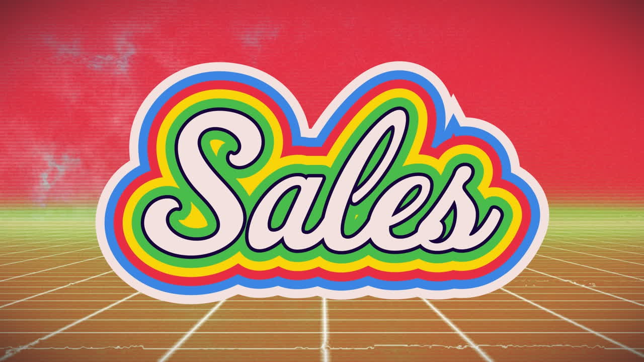 모양 위에 판매 텍스트의 애니메이션