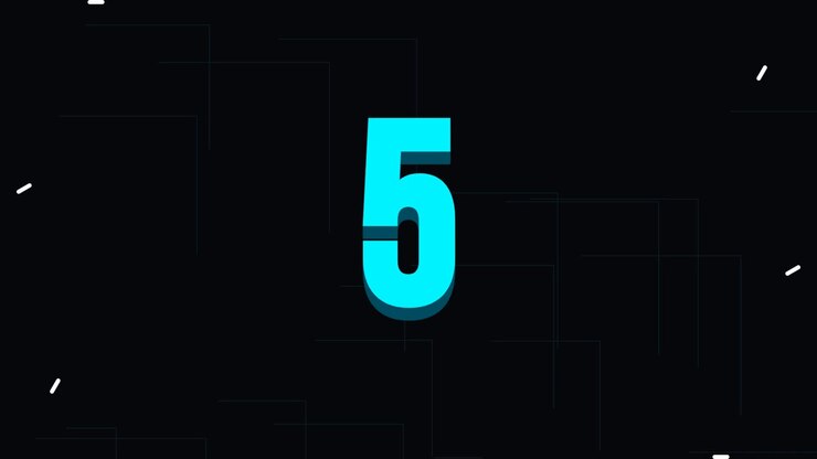 Digital Countdown Timer from Ten to Zero on Dark Background