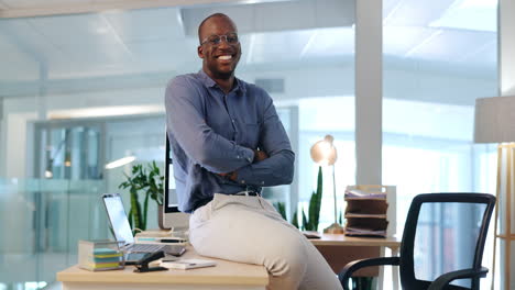 Face-of-proud-black-man-in-business-office