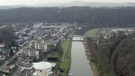 the baroque spa town bad karlshafen located on the weser near holzminden and höxter in north hesse, germany