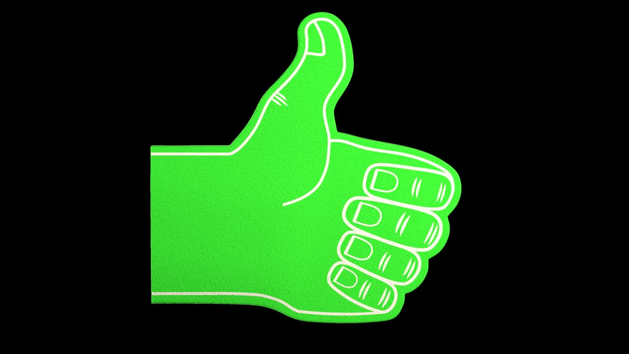 Foam Fingers Like Dislike 360 rotation loop