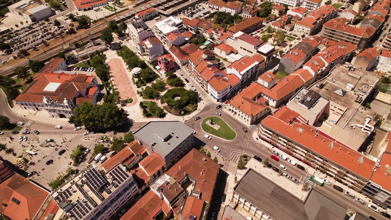 Vista aerea della città di Pombal, Portogallo