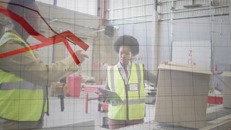 animación de gráficos estadísticos sobre los trabajadores afroamericanos en el almacén
