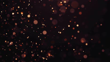 partículas parpadeantes, movimiento aleatorio de partículas. en un fondo relajante y hermoso. partículas brillantes con bokeh en luz volumétrica