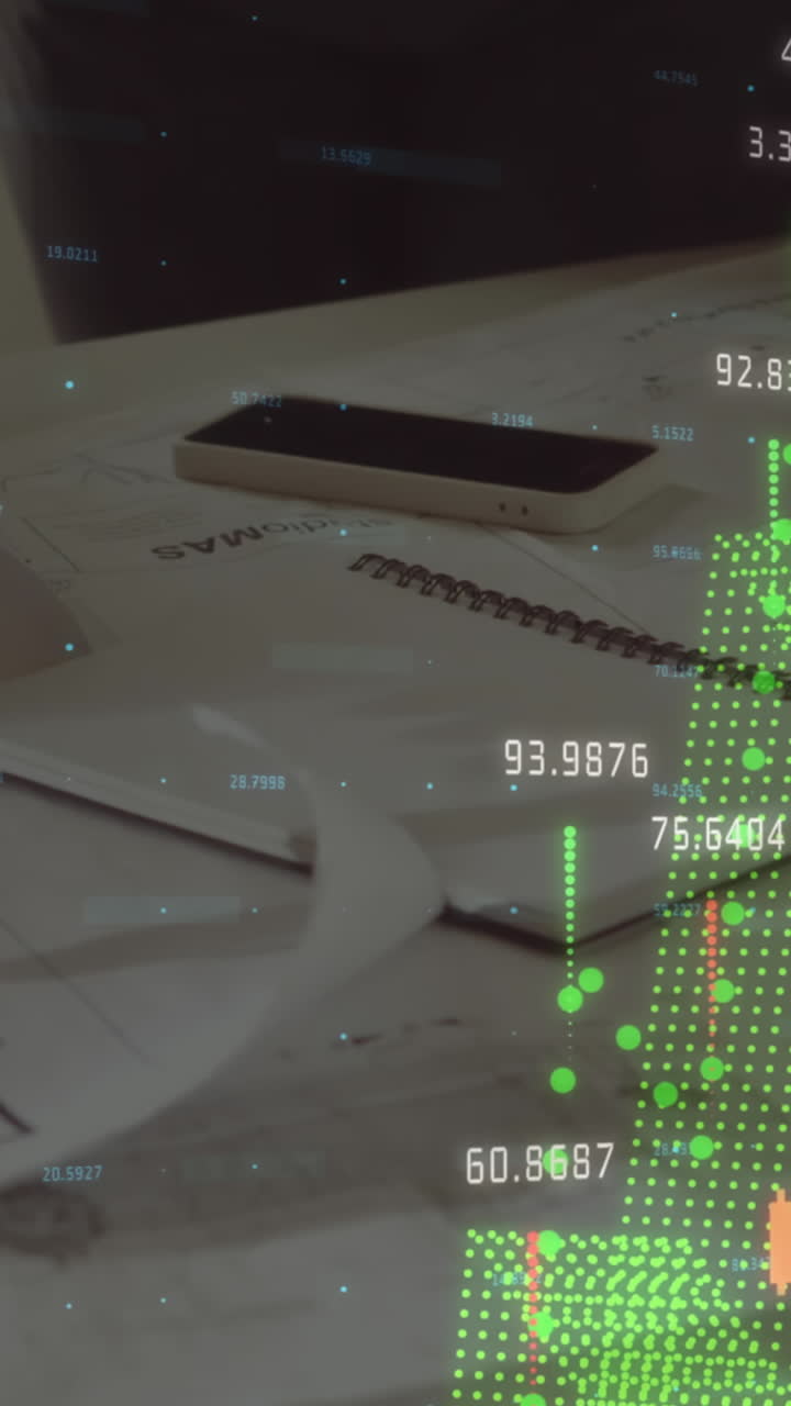 animación de estadísticas y procesamiento de datos financieros sobre arquitectos con planes en reunión