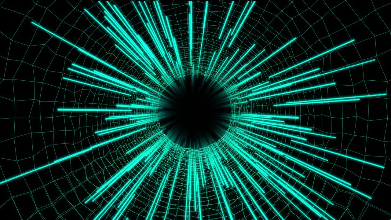 Technology 4K Digital Fly Through Space Tunnel Binary Number Data Code Animation Background.