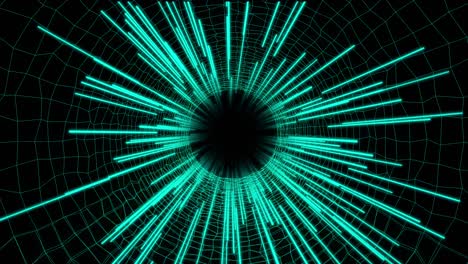 Technology 4K Digital Fly Through Space Tunnel Binary Number Data Code Animation Background.