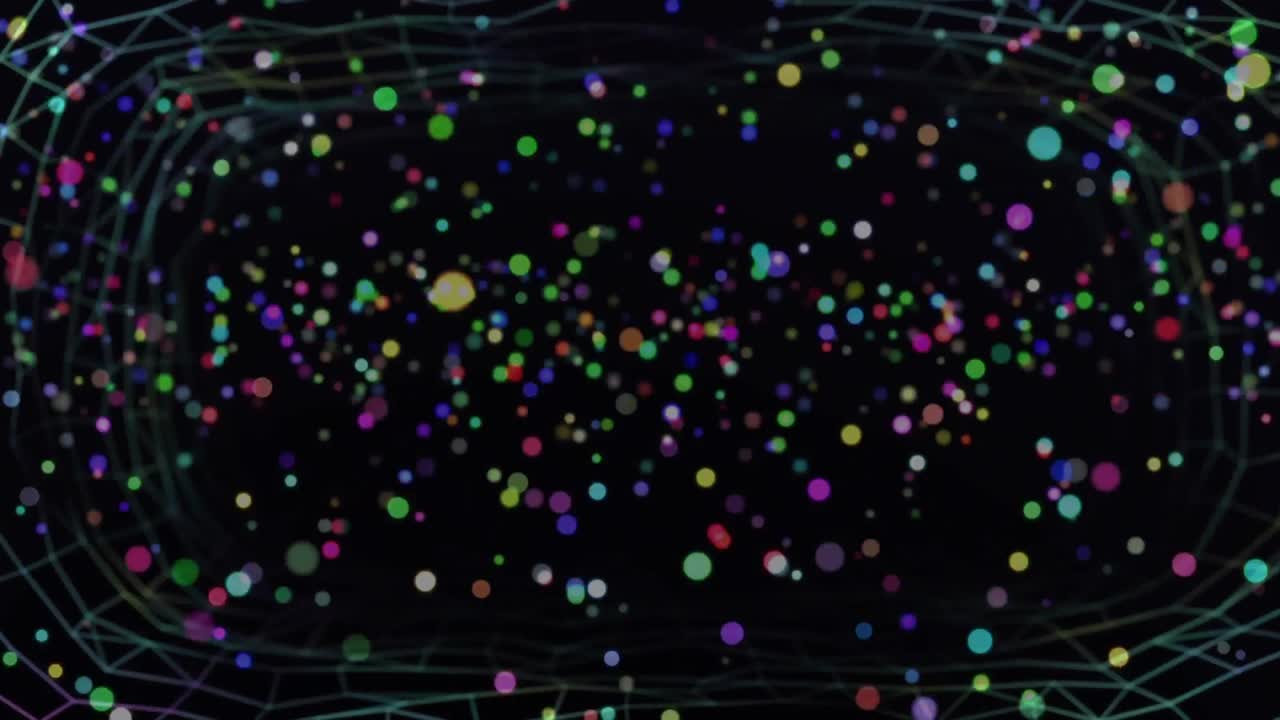 검은 바탕에 다채로운 반 ⁇ 이는 반점이 있습니다.