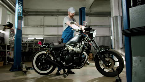 man working at the garage