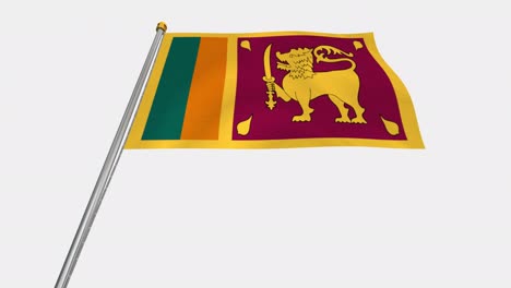 loop video of sri lanka flag  fluttering in the wind, slow motion video of 4k , with alpha channel