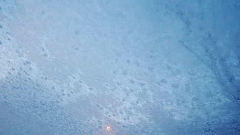 early morning frosted car window texture. 4k