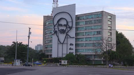 establishing shot of government building in havana cuba