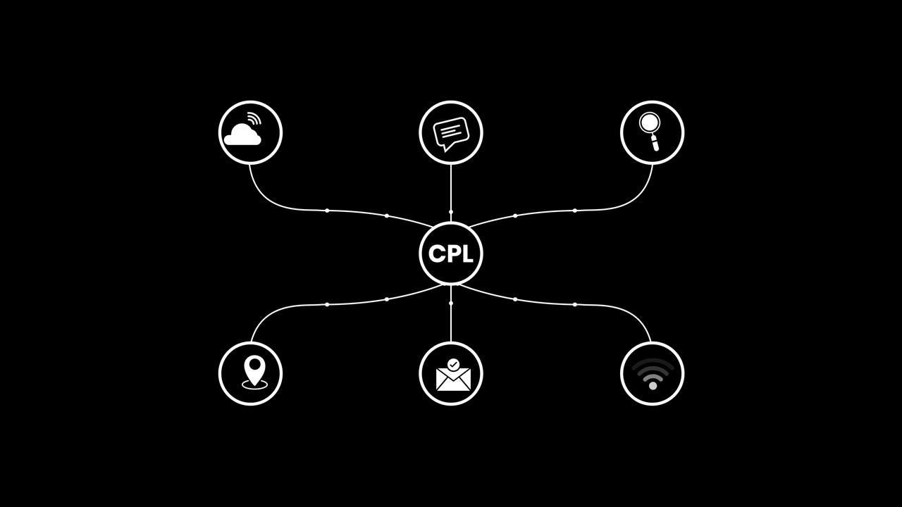 Business infographic icons with connected for strategy animation isolated on black background