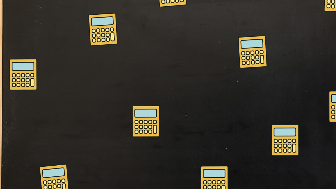 animación de los iconos de los artículos escolares que se mueven por la borda