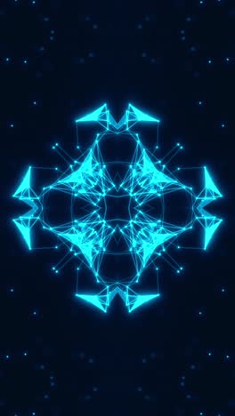 vj loop blue neon kaleidoscope. vertical looped video