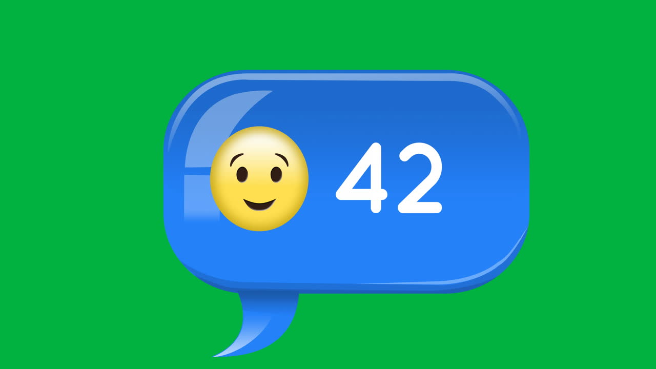 Emoji che fa l'occhiolino con notifica di messaggio in aumento, 4K.