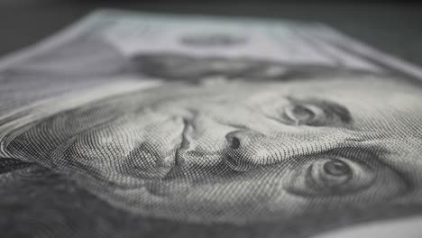 los billetes de 100 dólares. movimiento suave de la cámara