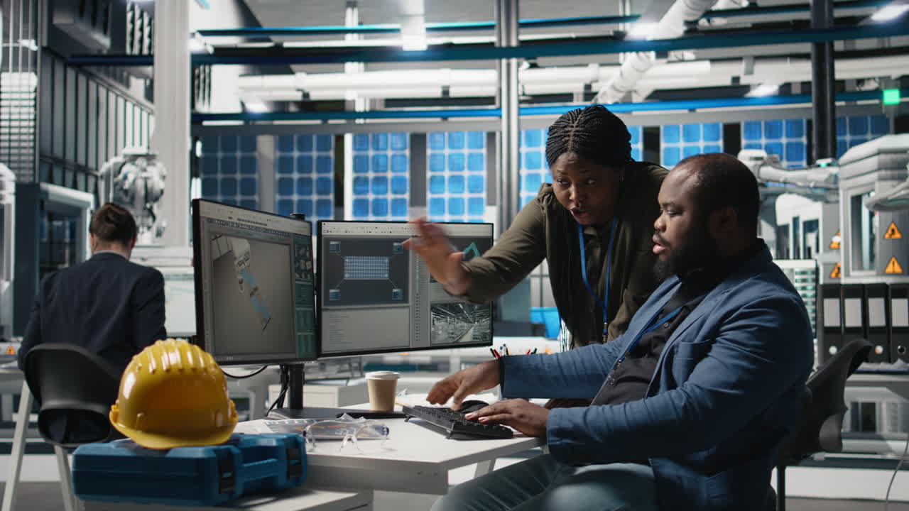 Engineers working in a modern office