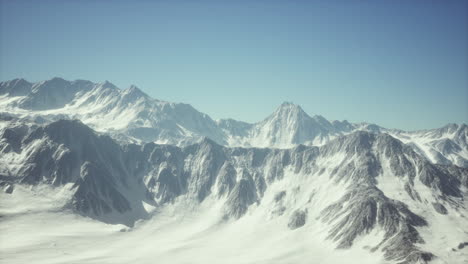 big mountain peaks at sunny day