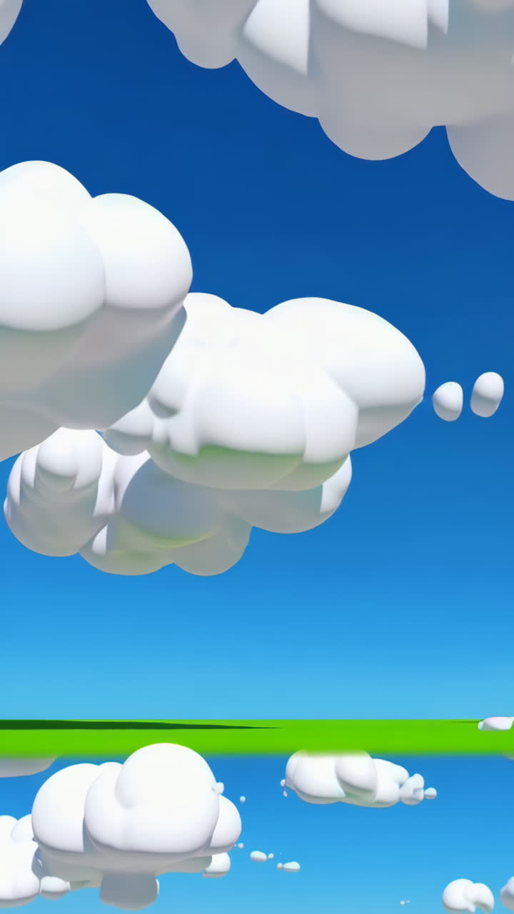 Awan 3D Bergaya di Langit Biru Cerah