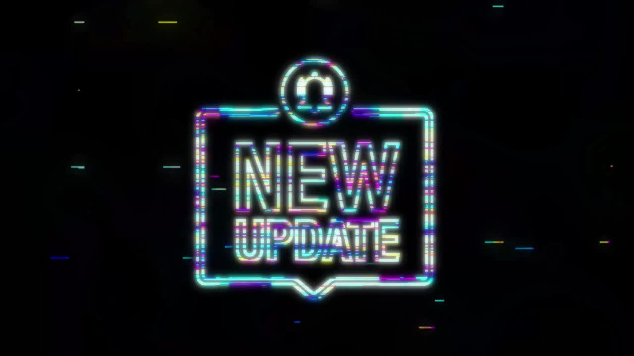 nuevo estandarte de actualización roja en glitch moderno. diseño web. gráfico de movimiento