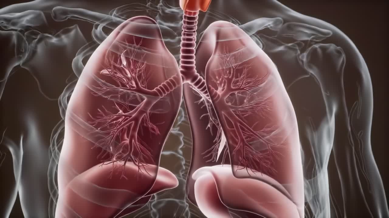 Detailed Visualization of Human Lungs: Exploring the Intricate Structure of Pulmonary Veins and Airway Pathways in a Stunning 3D Representation
