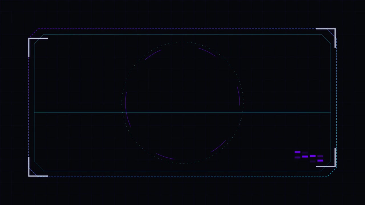 Futuristic Digital HUD Interface with Pulsing Circular Graphic