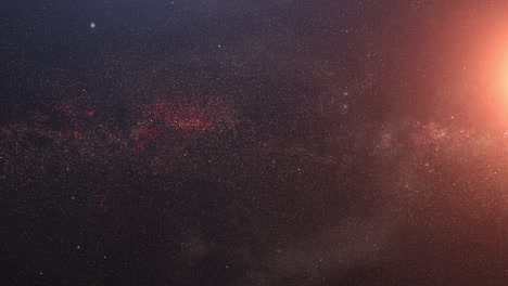 star and particle dust against nebula clouds in the universe