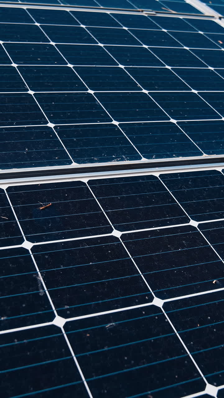 Sun energy technologies and alternative electricity generation. Photovoltic environmental sunlight energy. Vertical video