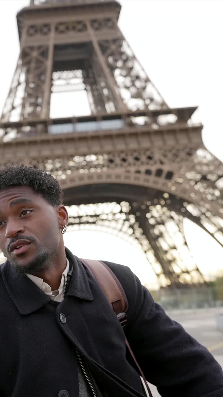 Man in Paris near the Eiffel Tower