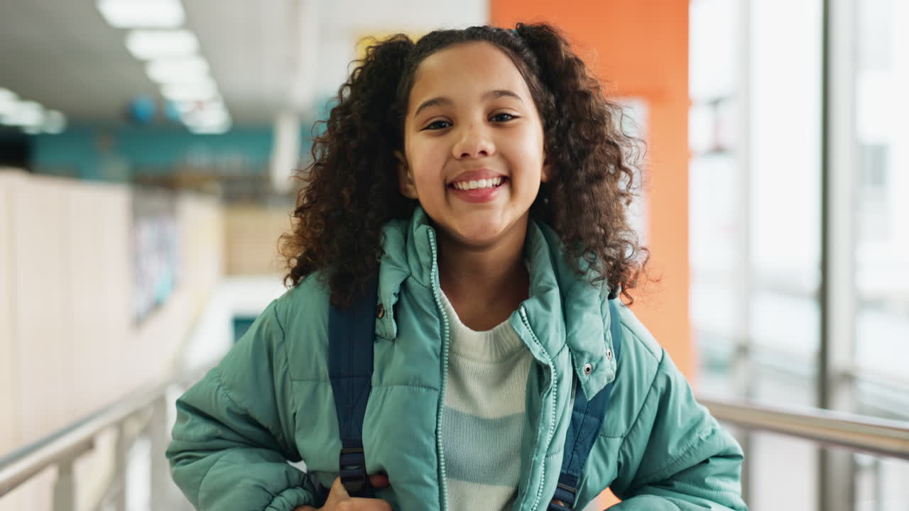 Portrait of a Smiling Schoolgirl