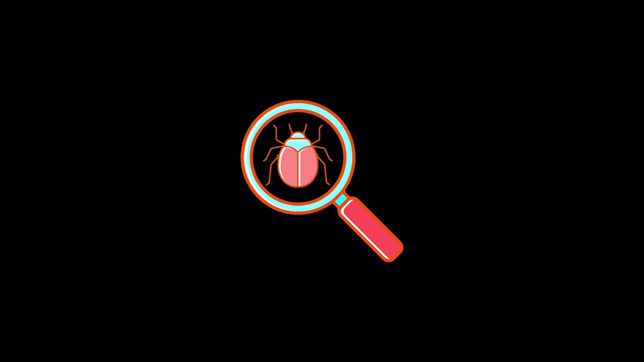 Animated Magnifying Glass Examining a Software Bug