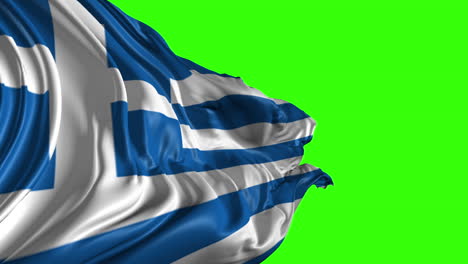 flag of greece on green screen