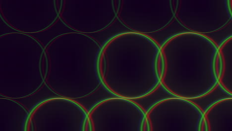 círculos vibrantes en verde y amarillo sobre un fondo oscuro