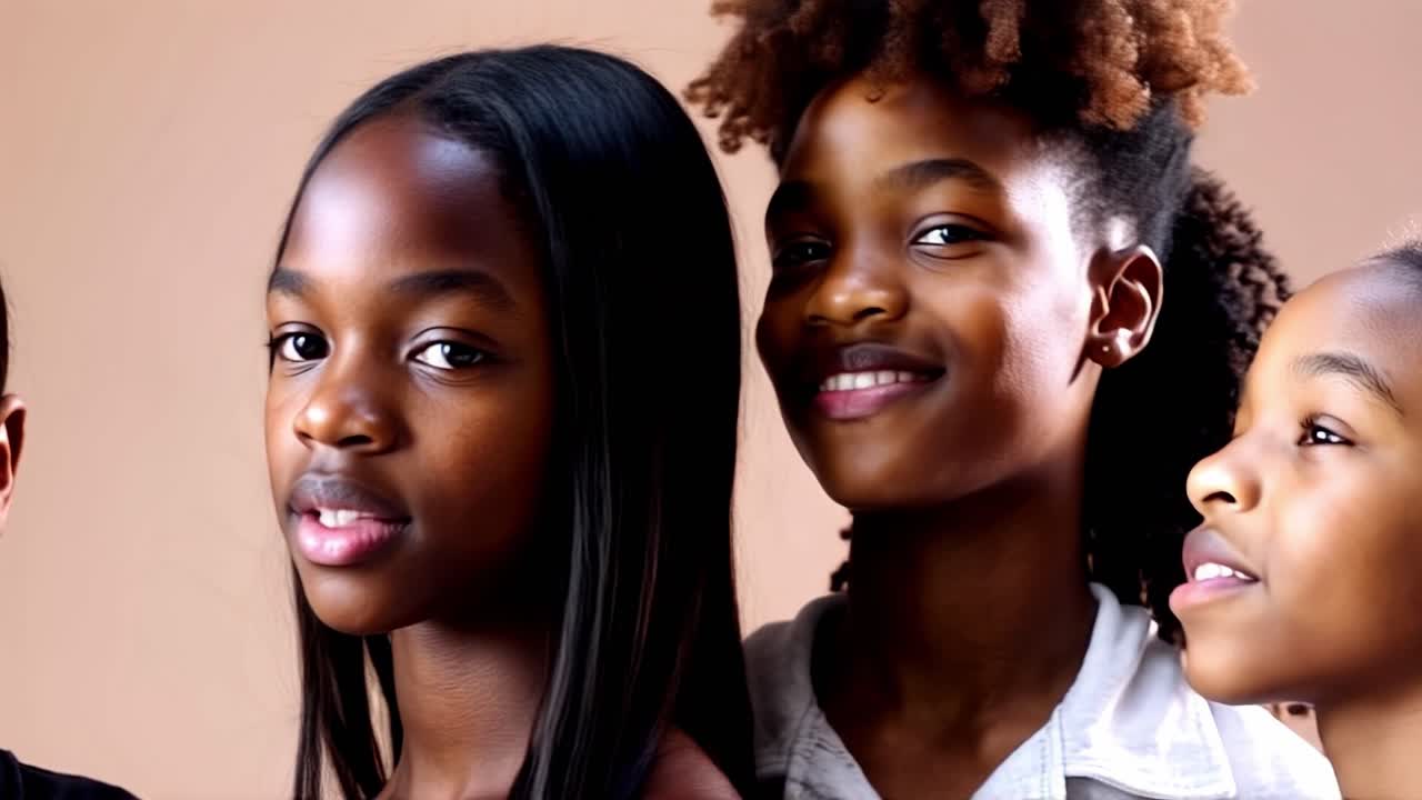 Three Black Girls Smiling