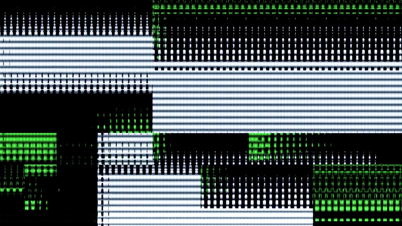 Digital Glitch Effect with Abstract Geometric Patterns and Noise