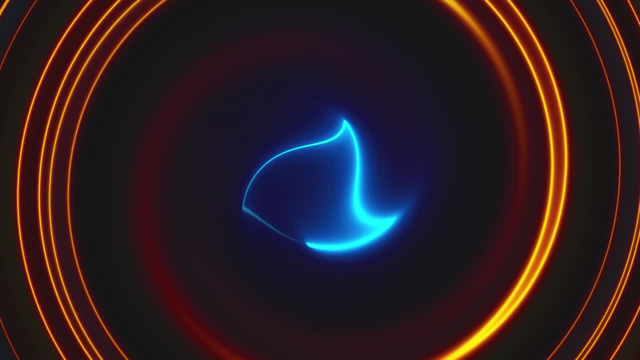 Circular glow. Neon circle. Computer generated abstract twist background. 3D rendering circular merger of neon color rays